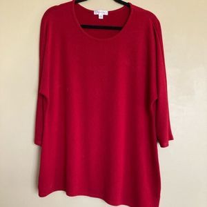 Dressbarn Red Scoop Neck Sweater size XL